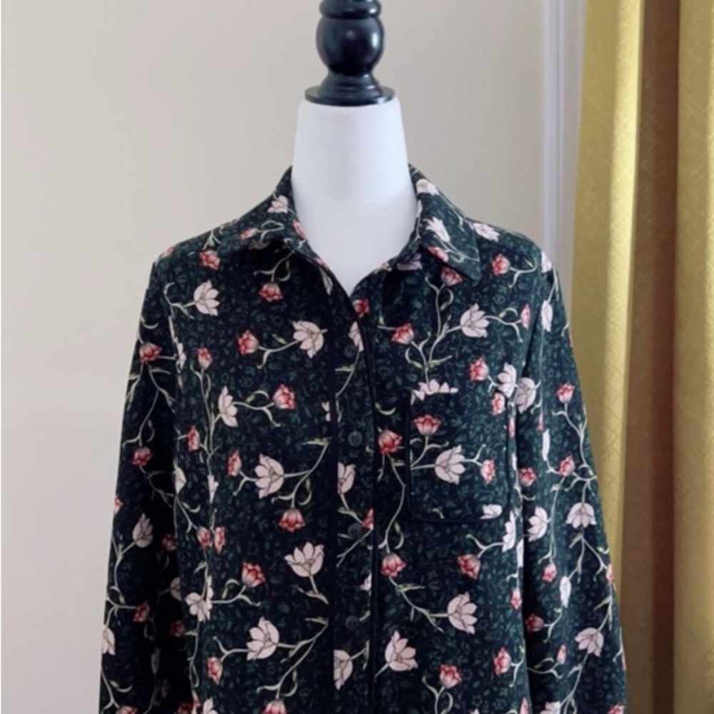 Topshop Floral Blouse with Pink Accents​